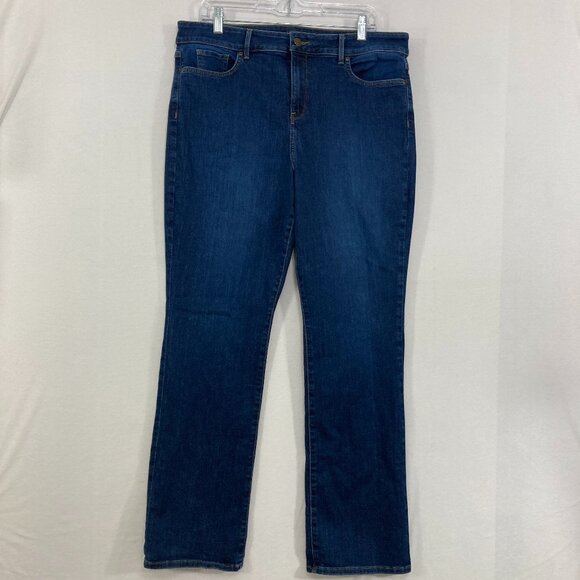 NYDJ size 16 Blue Medium Wash Marilyn Straight High Rise Stretch Comfy Jeans - Picture 1 of 11